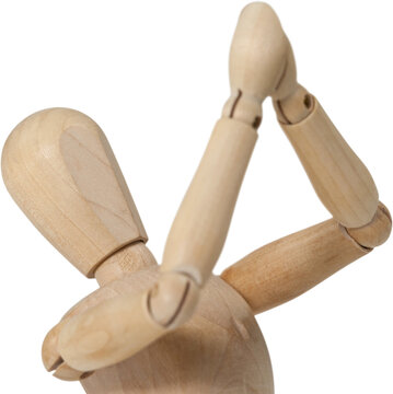 Wooden 3d figurine with both hands joined