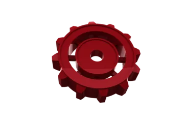Wandcirkels aluminium Close-up of red gear © vectorfusionart