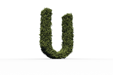 Letter u made of leaves