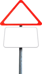 Foto op Plexiglas anti-reflex Red sign board with white placard © vectorfusionart