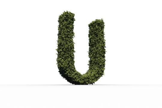 Letter u made of leaves