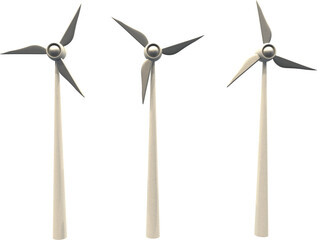 Three wind turbine machine