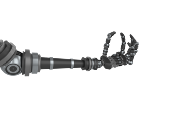 Illustration of black robotic hand