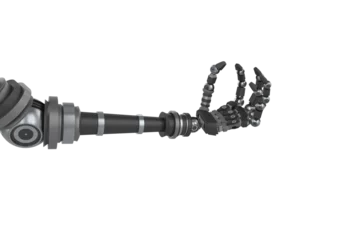Gordijnen Illustration of black robotic hand © vectorfusionart