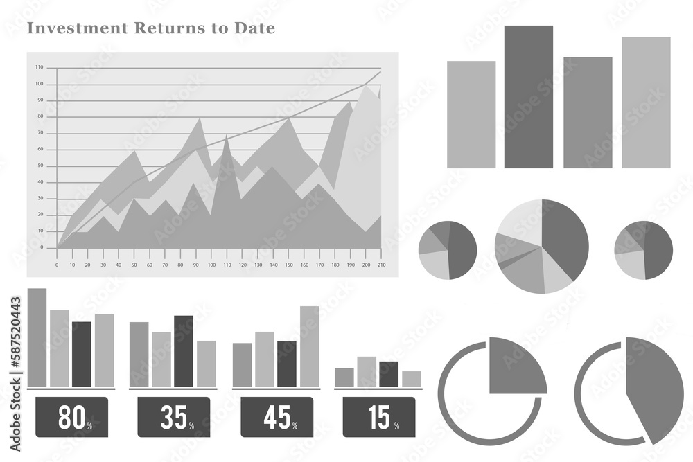 Poster composite image of graphs and percentages