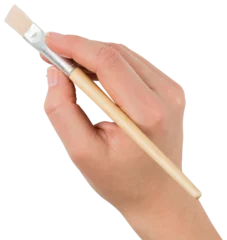 Gordijnen Hand holding paintbrush © vectorfusionart