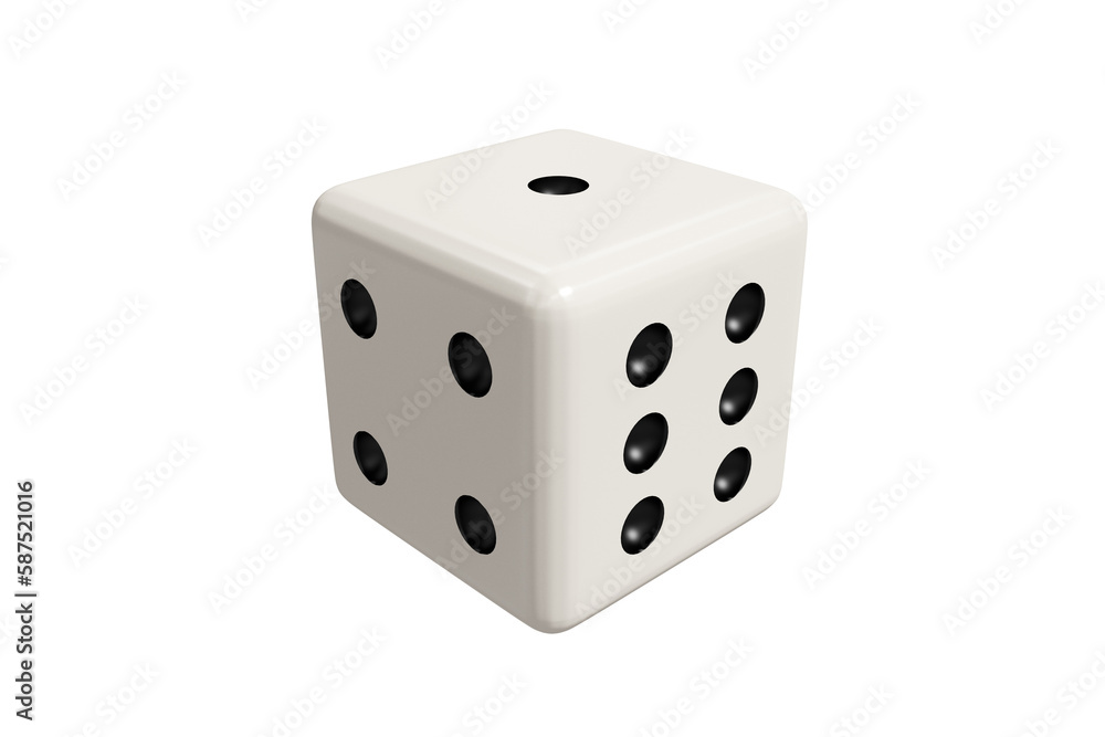 Poster computer graphic image of 3d dice