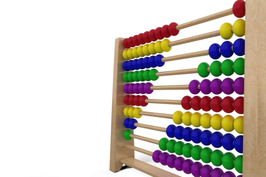 Digital composite image of toy abacus