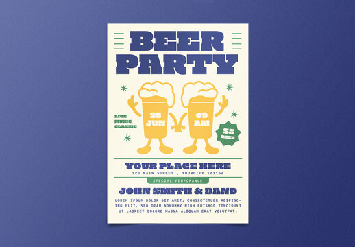 Beer Party Flyer Layout