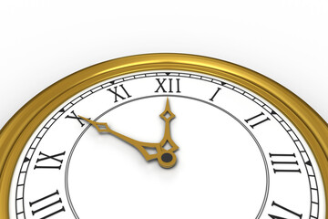 Analog clock over white background