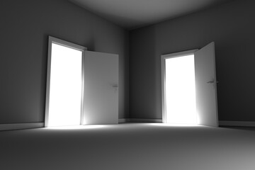 Composite image of open doors