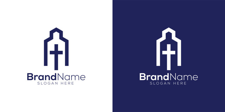 Church logo design template free vector