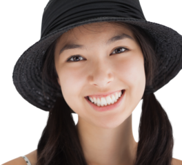 Smiling woman wearing hat 