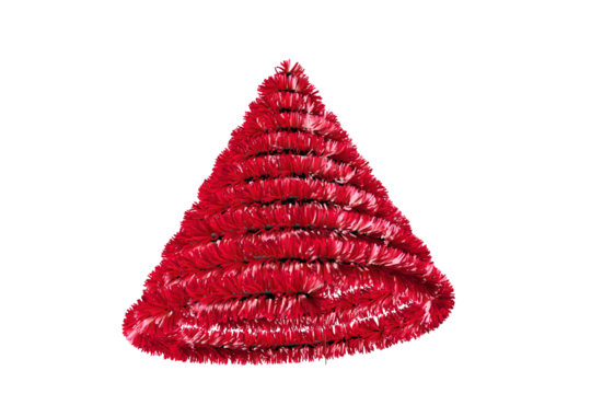 Christmas tree shape in tinsel