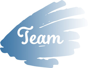 Digital image of team text on blue paint