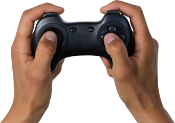Cropped of hands holding controller