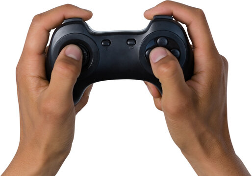 Cropped of hands holding controller
