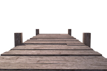 Wooden jetty over white background