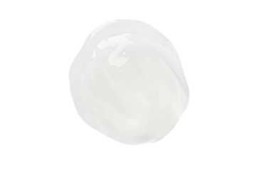 Transparent gel on a smear. Lubricant, gel, serum. Flowing, liquid, transparent. Isolated without background. PNG