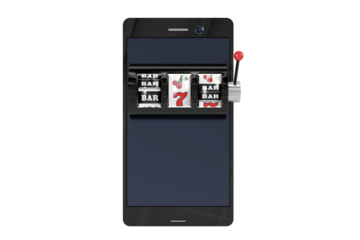 3D image of slot machine on smartphone