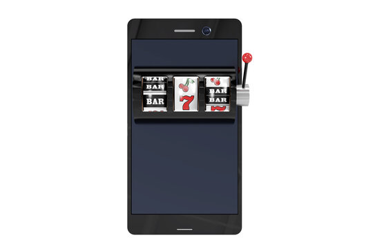 3D image of slot machine on smartphone