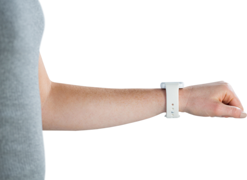 Cropped image of businesswoman with smart watch