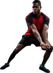 Sportsman posing while playing volleyball