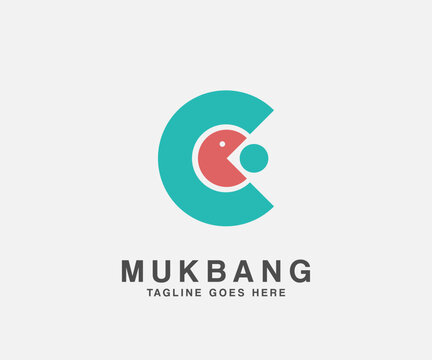 Pacman Icon Isolated Letter C Logo Design Usable For Mukbang Or Eating Stream , Food Review Chanel