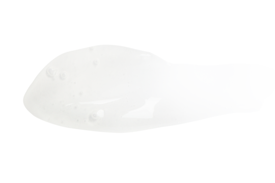 Transparent gel on a smear. Lubricant, gel, serum. Flowing, liquid, transparent. Isolated without background. PNG