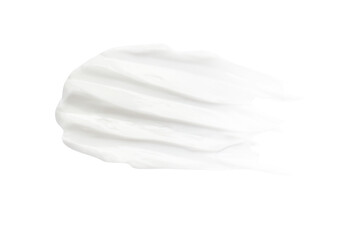 A smear of white cream. cream, mask, creamy, cream texture. cosmetic. Isolated without background. PNG