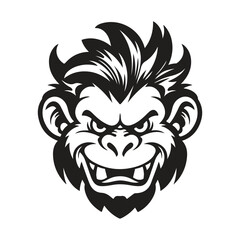 Fototapeta na wymiar troll, logo concept black and white color, hand drawn illustration