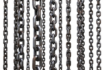 3d image of rusty metallic chains hanging