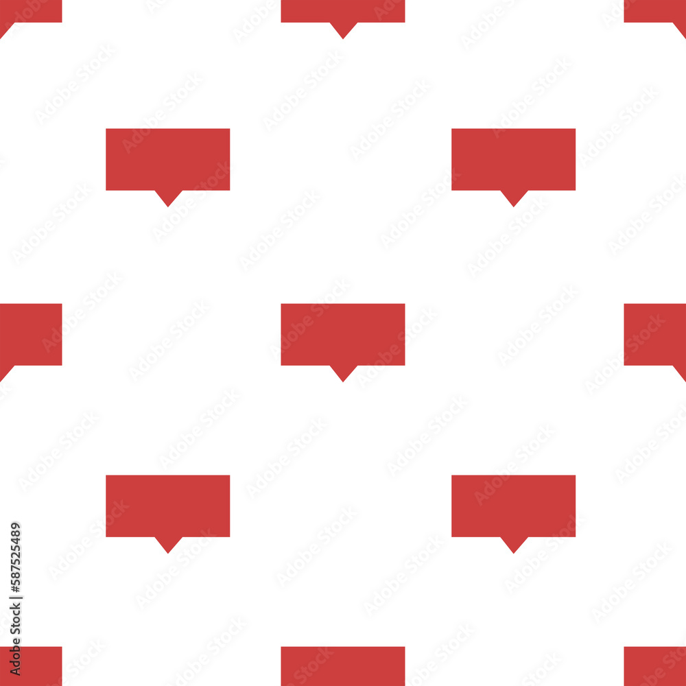 Poster digitally generated image of rectangular speech in red color