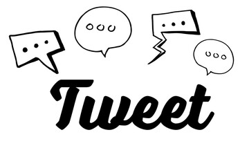 Tweet text against various chat icons