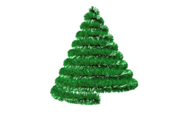 Christmas tree shape in tinsel