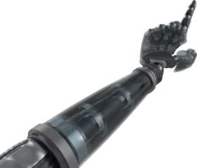 Rolgordijnen Close up of black robotic hand © vectorfusionart