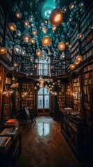 Fototapeta na wymiar A Magical Library for Book Lovers