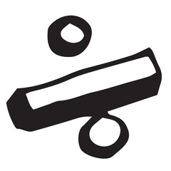 Division sign over white background