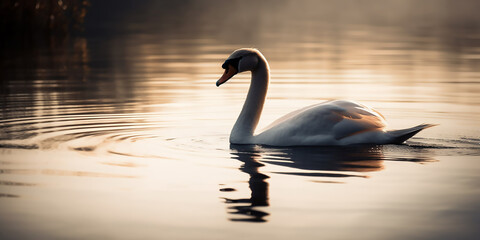 Fototapeta premium Gentle Swan in a Sea of Calm