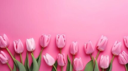 Spring tulip flowers with copy space for Mother's Day, Generative ai