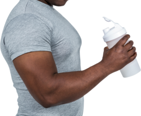 Fit man with protein shake