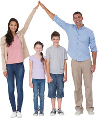 Fototapeta premium Happy parents joining hands above children