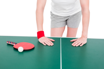 Female athlete playing ping pong
