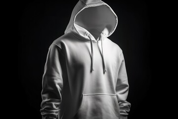 Blank white hoodie for mockup illustration with Generative AI