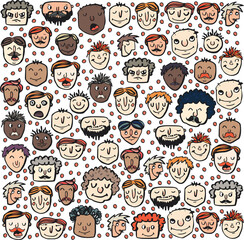 Digital composite image of multiethnic people arranged in square shape