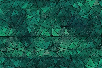 vibrant green geometric pattern made up of small triangles. Generative AI