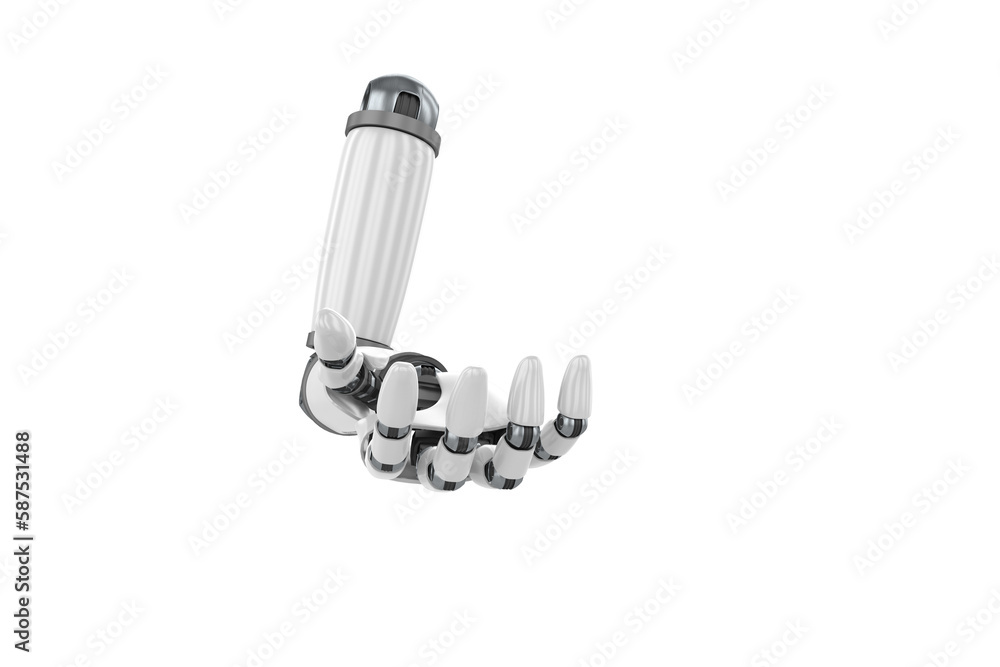 Poster digital generated image of robotic hand