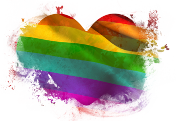 Heart shaped rainbow flag