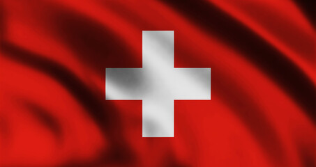 Fototapeta premium Switzerland flag waving Background