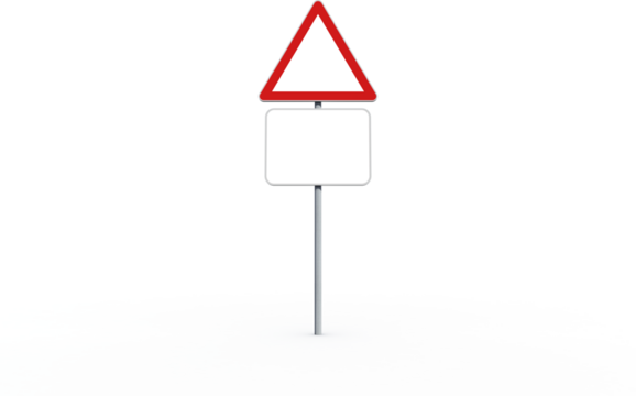 Red sign board with blank placard